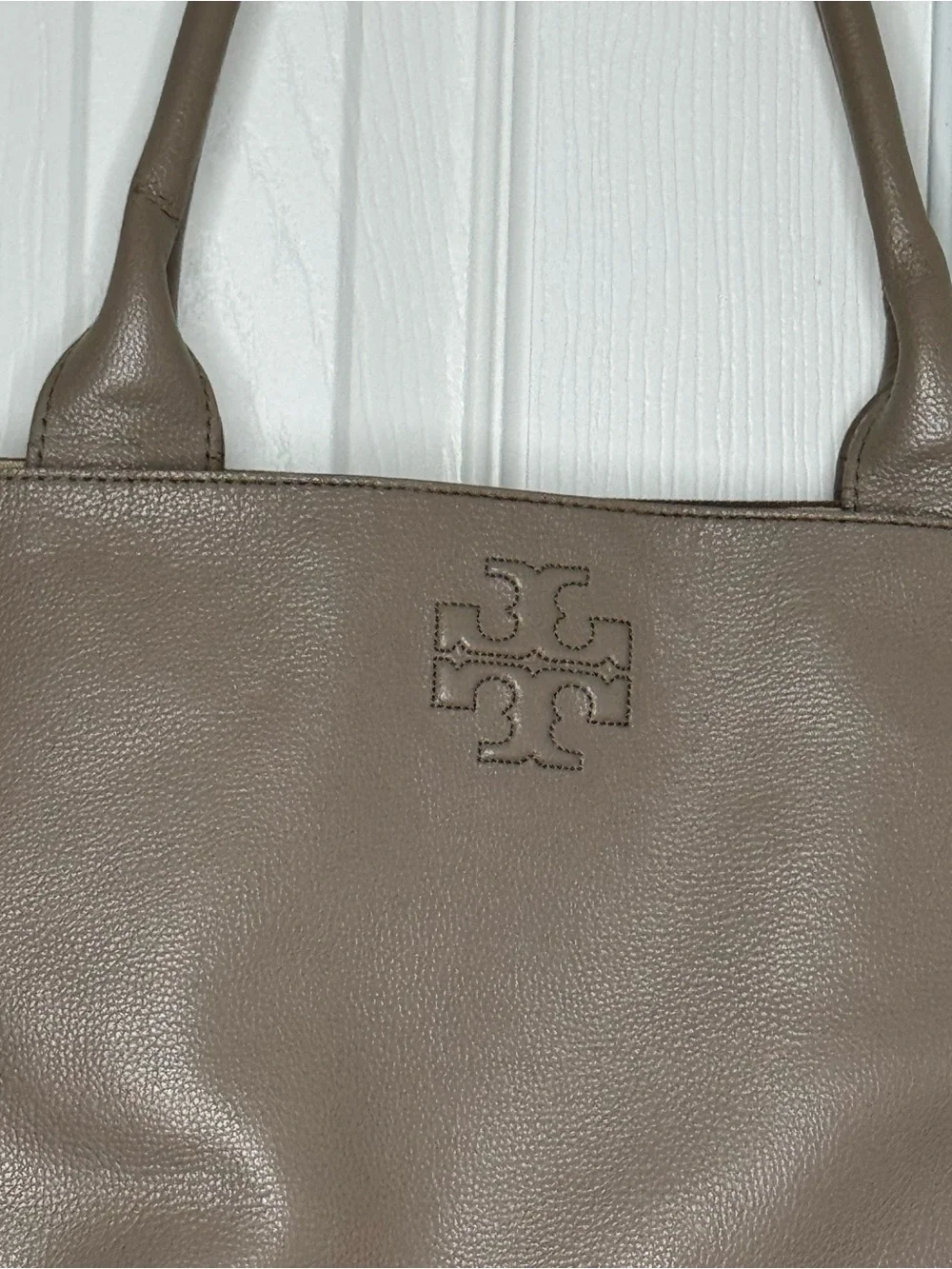 Tory Burch Ella Leather And Canvas Tote Bag